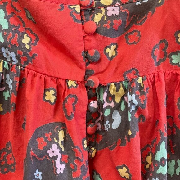 TOPSHOP Flowy Floral Tank Top Orange / Red Size 8 - Picture 10 of 10